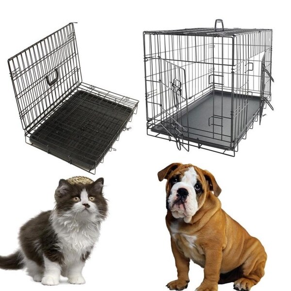 Shop Double Door Small Folding Dog Crate Cage Free