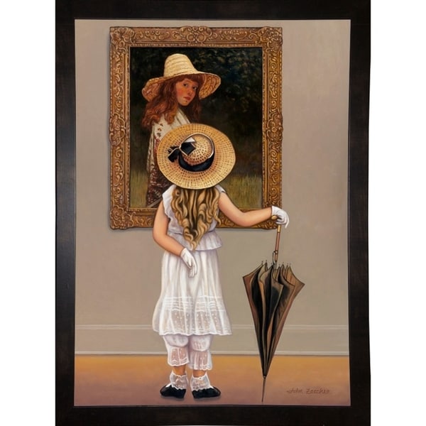 Girl In Museum-JOHZAC88340 Print 35.5"x25.5" by John Zaccheo