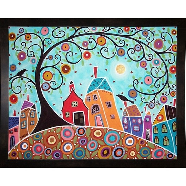 Houses Barn Birds & Swirl Tree-KARGER137283 Print 6"x7.75" by Karla Gerard