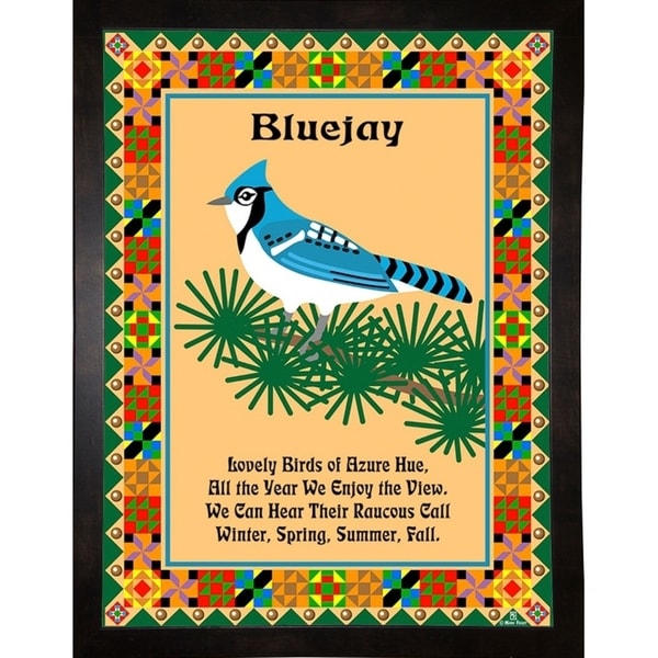 Blue Jay Quilt-MARFRO73091 Print 32.5"x24.5" by Mark Frost