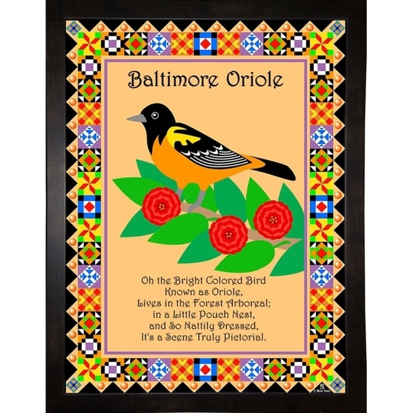 Baltimore Oriole Quilt-MARFRO73089 Print 32.5"x24.5" by Mark Frost