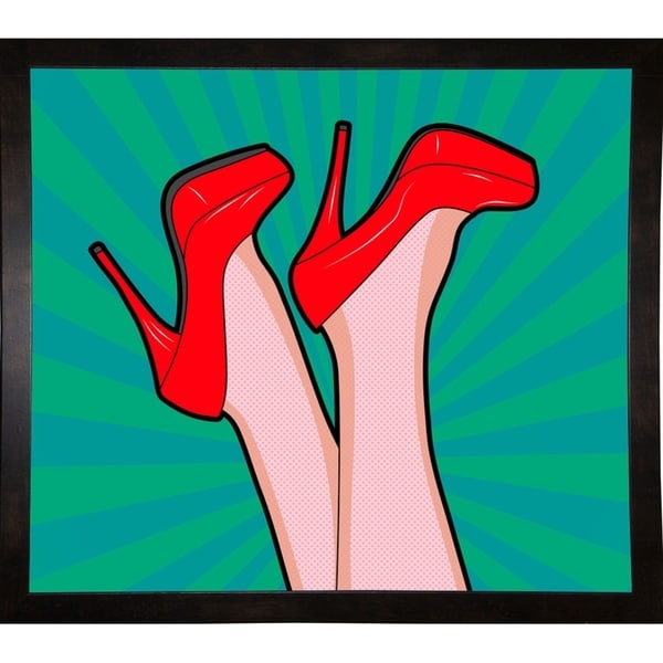 Woman Legs With A Red Sexy Shoes-MARASH143668 Print 23.25"x26.75" by Mark Ashkenazi