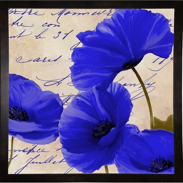 Coquelicots Bleues I-COLBAK116160 Print 25.75"x25.75" by Color Bakery