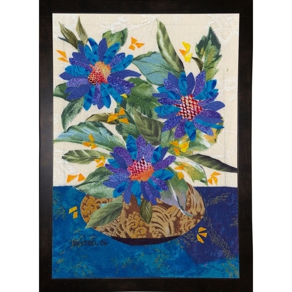 Blue Flowers-KESMIC89506 Print 33"x23.25" by Kestrel Michaud