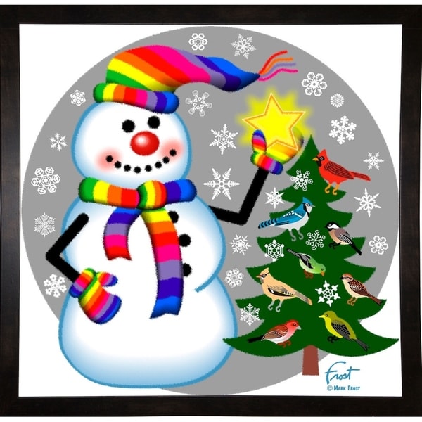 Snowman Bird Tree-MARFRO130542 Print 23.25"x23.75" by Mark Frost