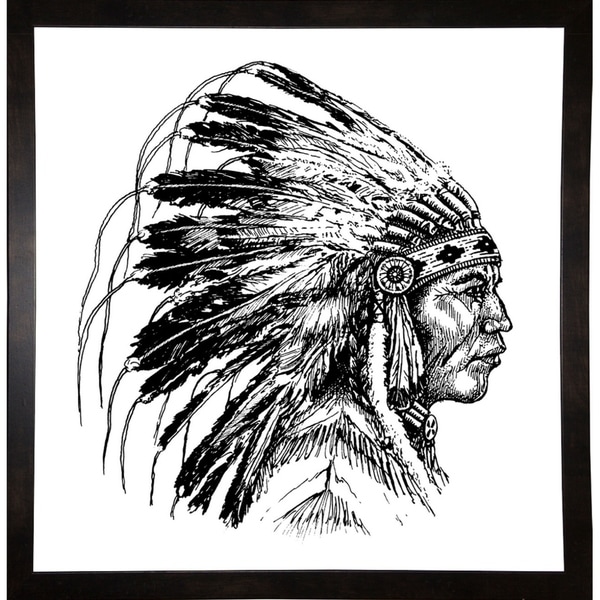 Native American Head-AROGAD121914 Print 20"x19.5" by Aron Gadd