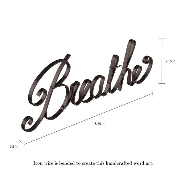 Shop Metal Cutout Breathe Decorative Wall Sign 3d Word Art Lavish