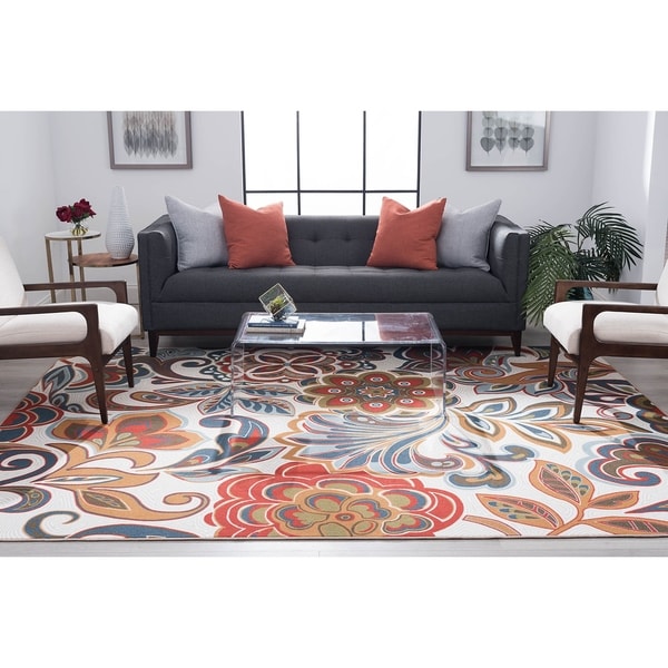 Alise Rugs Majolica Transitional Floral Area Rug - 8'9 x 12'3
