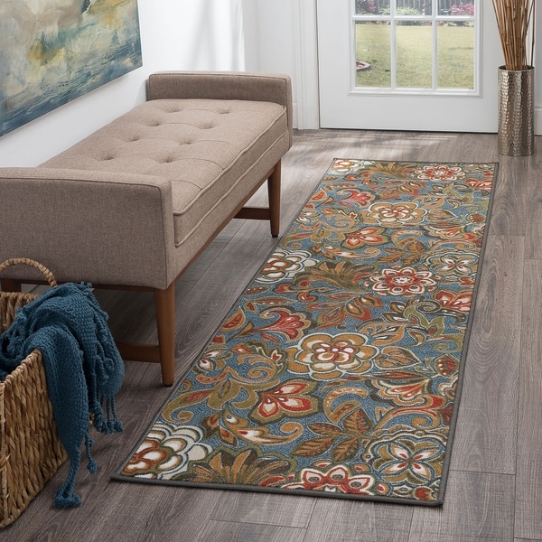 Alise Rugs Majolica Transitional Floral Runner Rug - 2'3 x 7'6