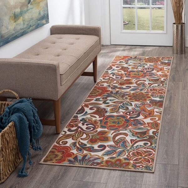 Alise Rugs Majolica Transitional Floral Runner Rug - 2'3 x 11'
