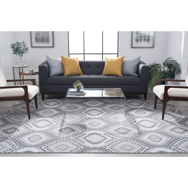 Alise Rugs Majolica Contemporary Geometric Scatter Mat Rug - 2' X 3'