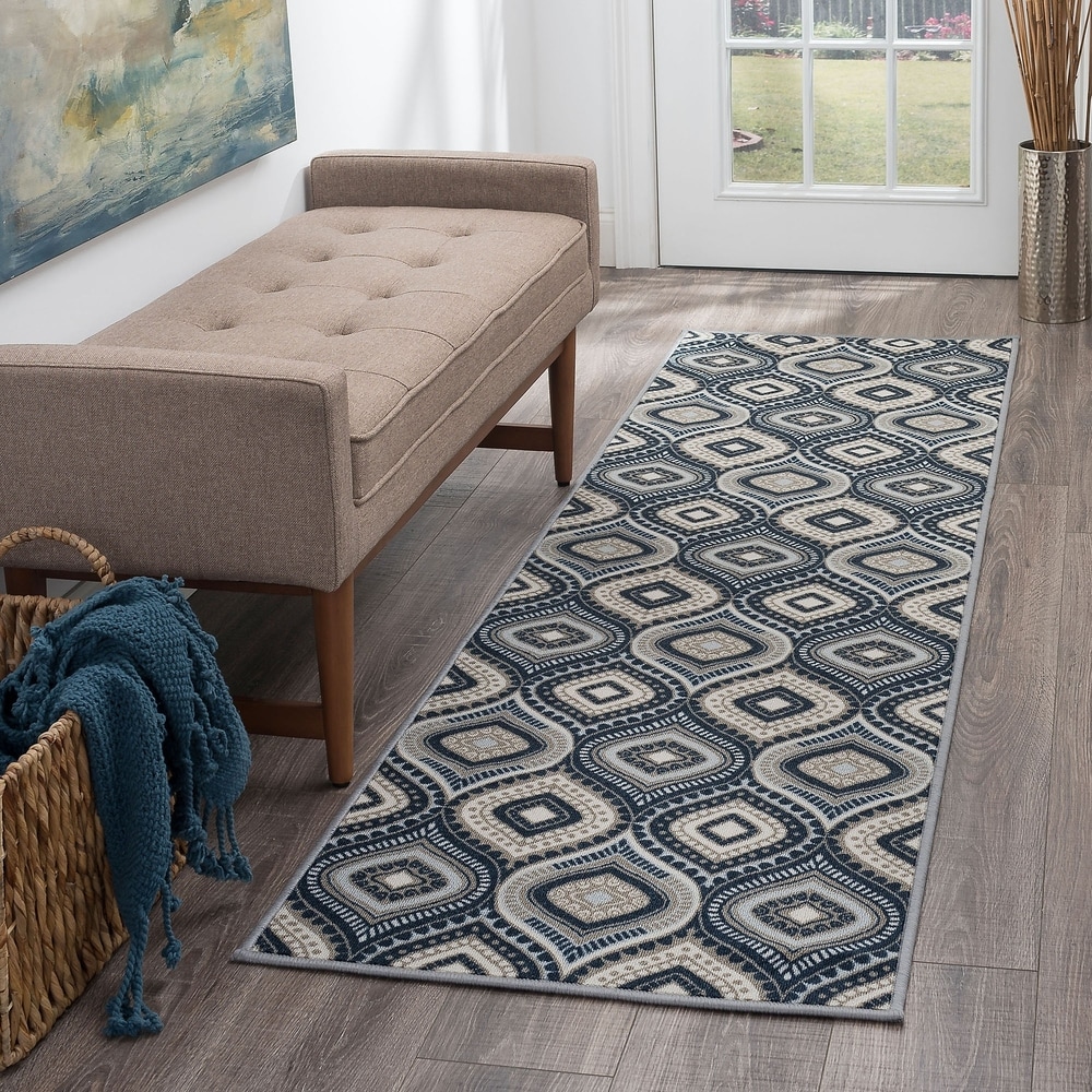 23 x 78 Runner Grey Momeni Rugs Geo Collection Hand Hooked Contemporary Area Rug