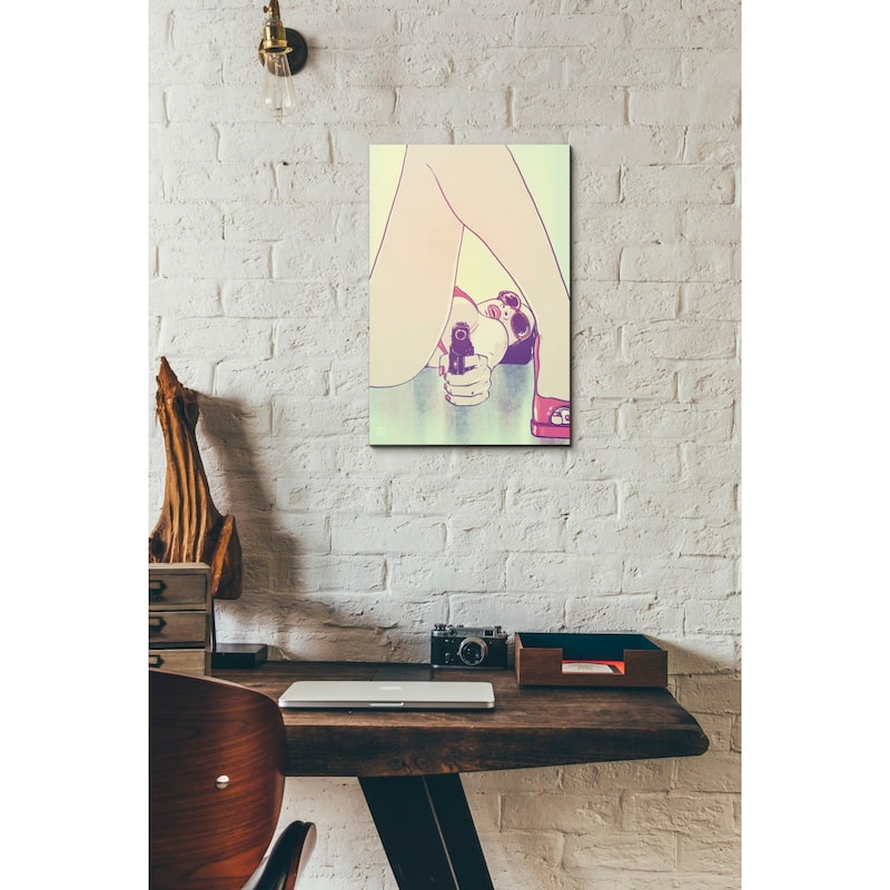 Epic Graffiti "Girl with Gun" by Giuseppe Cristiano, Giclee Canvas Wall Art, 12"x18"
