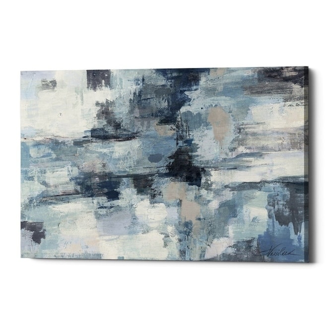 Epic Graffiti "In The Clouds Indigo and Grey" by Silvia Vassileva, Giclee Canvas Wall Art, 18"x26"