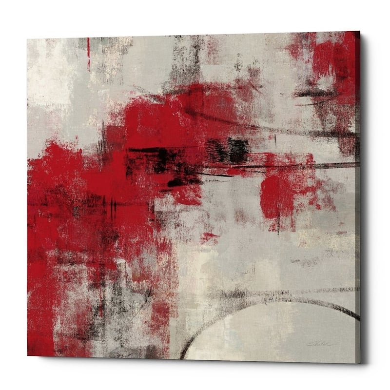 Epic Graffiti "Stone Gardens II Red" by Silvia Vassileva, Giclee Canvas Wall Art, 12"x12"
