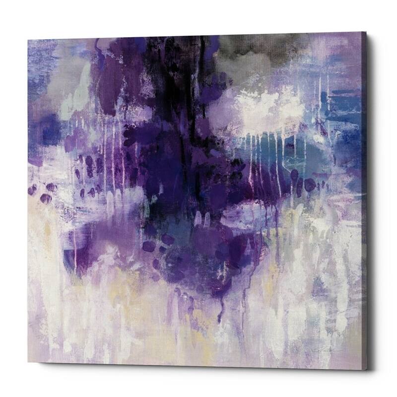 Epic Graffiti "Violet Rain" by Silvia Vassileva, Giclee Canvas Wall Art, 12"x12"