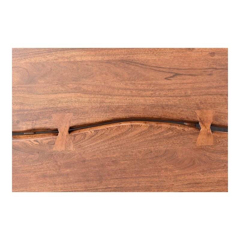 Aurelle Home Marlene Brown Rustic Acacia Wood Platform Bed