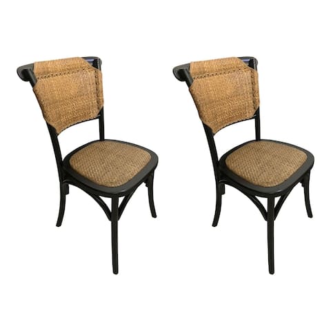 Aurelle Home Bali Rattan Transitional Dining Chairs (Set of 2)