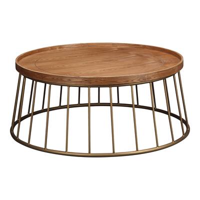Aurelle Home Ash Wood Contemporary Coffee Table