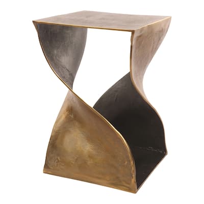 Aurelle Home Two Tone Twisted Modern Accent Table