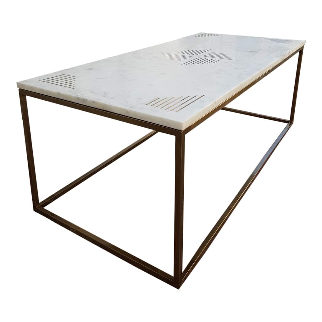 Aurelle Home Que Marble Top Modern Coffee Table