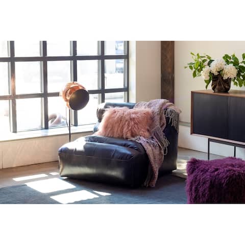 Aurelle Home Low Profile Premium Leather Lounge Chair