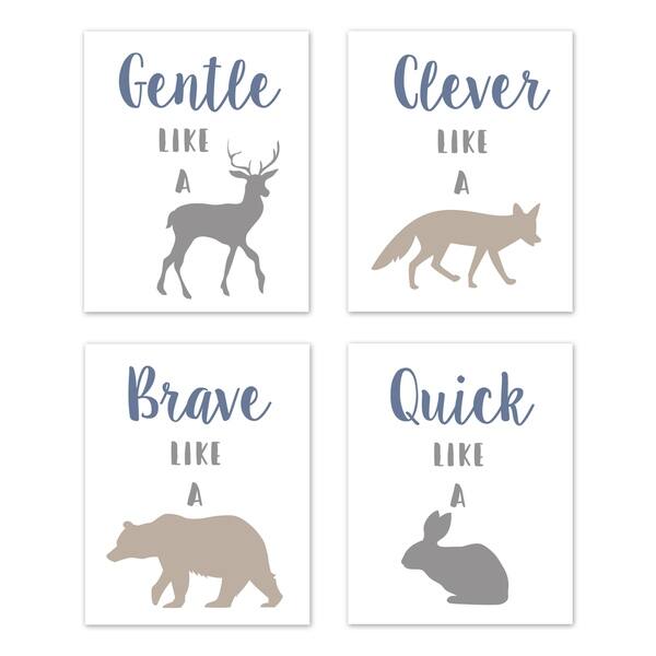 Grey and White Woodland Deer Fox Bear Animal Toile Girl or Boy Wall Hanging Accessories Sweet Jojo Designs B01LOK9VB8 Blue Grey and White Woodland Deer Fox Bear Animal Toile Girl or Boy Wall Hanging Accessories Sweet Jojo Designs B01LOK9VB8 Blue