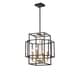 preview thumbnail 2 of 0, Hartwell 15-inch 4-Light Pendant Lamp Black and Gold Finish