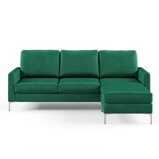 Green Sectional Sofas Online At Our Best Living Novogratz Chapman Sectional Sofa With Chrome Legs