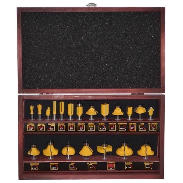 Pro-Series 20 Piece Router Bit Set in Wood Box - Bed Bath & Beyond ...