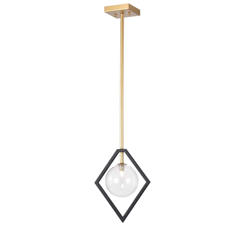 Fayres 10-inch 1-Light Black and Gold Finish Pendant Lamp (bulbs included)