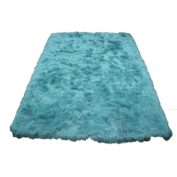 Turquoise Blue Shag Shaggy Area Rug Glorious Turquoise