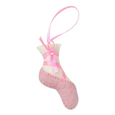 Handmade Pink Ballet Slipper Felt Ornament (Nepal)
