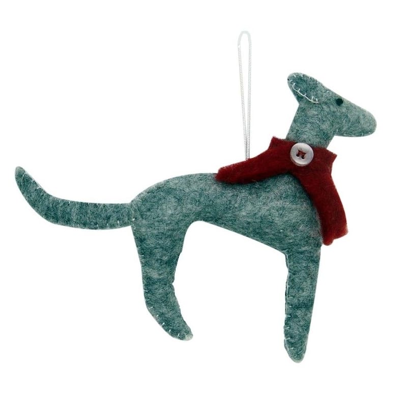 Handmade Greyhound Felt Ornament (Nepal)