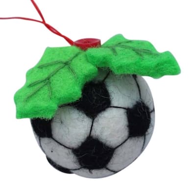 Handmade Soccer Ball Felt Christmas Ornament (Nepal)
