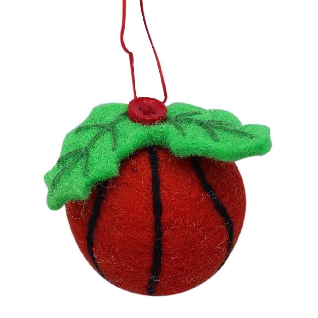 Handmade Basketball Felt Christmas Ornament (Nepal)