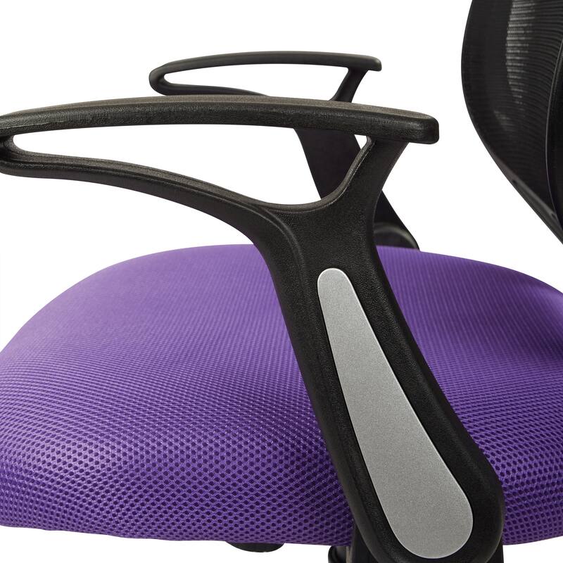 Office Chair with Flip Arms and Silver Accents