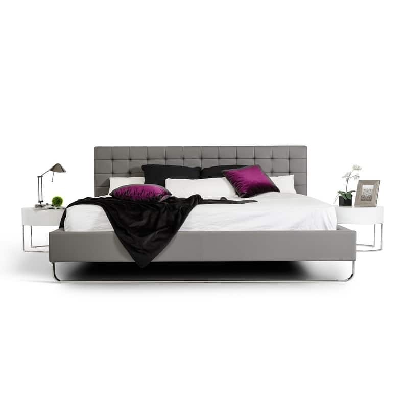 Modrest Gemma Modern Grey Leatherette Bed