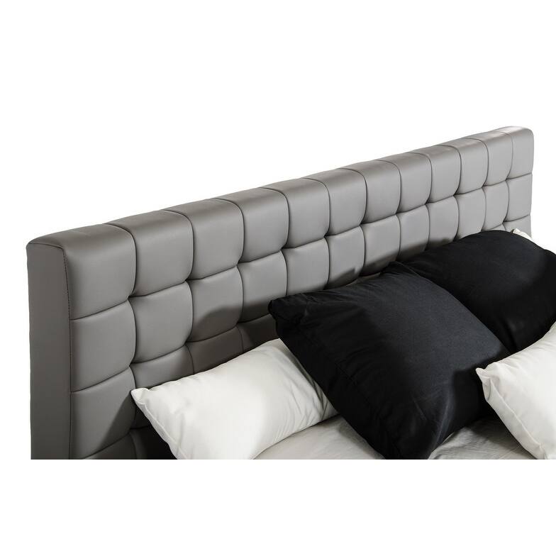 Modrest Gemma Modern Grey Leatherette Bed