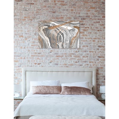 Oliver Gal 'Marble Copper' Abstract Wall Art Canvas Print - Bronze, Gray