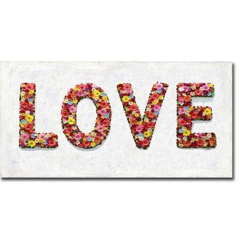 Floral Love by Jamie MacDowell Gallery Wrapped Canvas Giclee Art (12 in x 24 in, Ready to Hang)