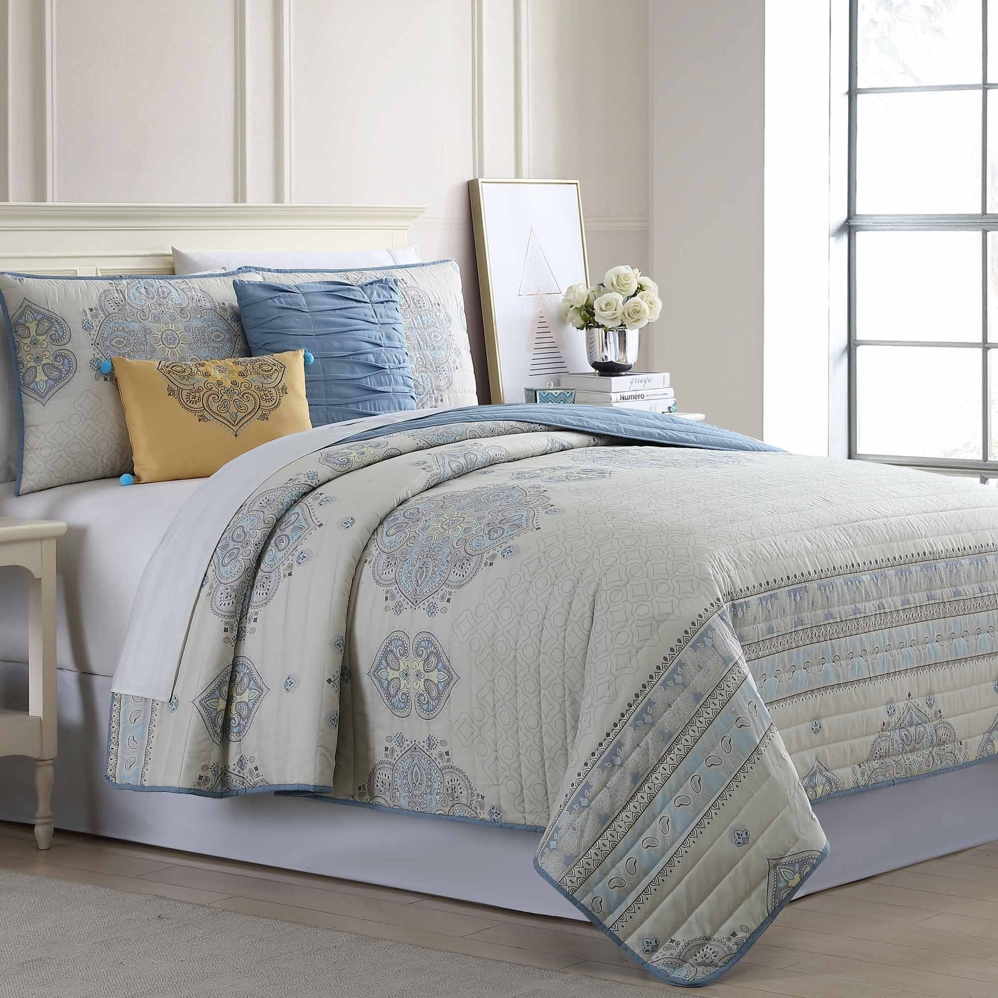 Shop Modern Threads Almada 5 Piece Reversible Quilted Coverlet Set