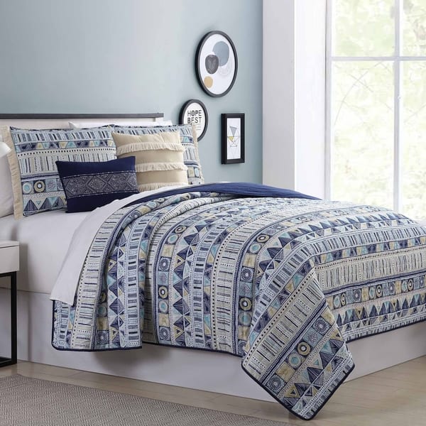 Shop Modern Threads Tribal Geo 5 Piece Reversible Quilted Coverlet