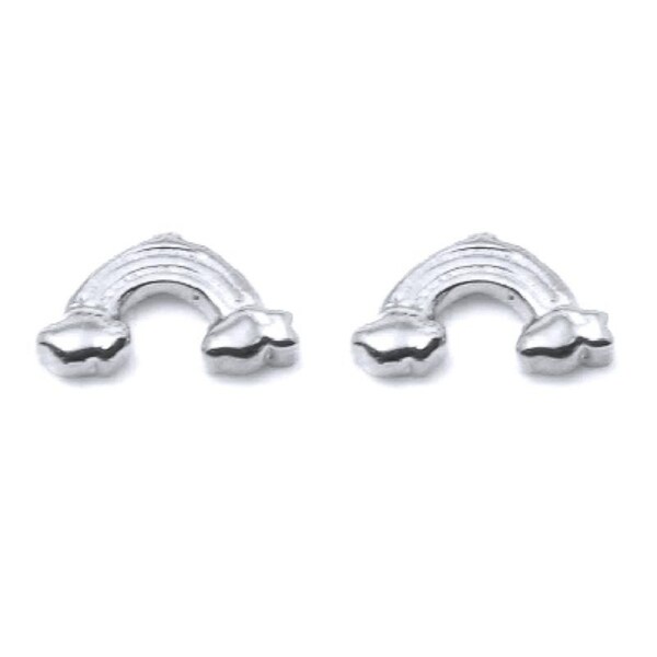 14k White Gold Rainbow Stud Earrings Free Shipping Today 14k White Gold Rainbow Stud Earrings