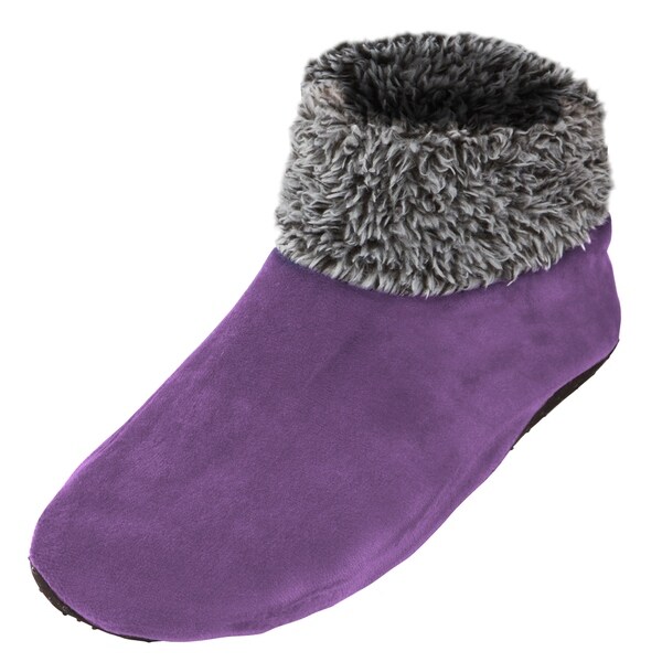 womens purple fuzzy slippers