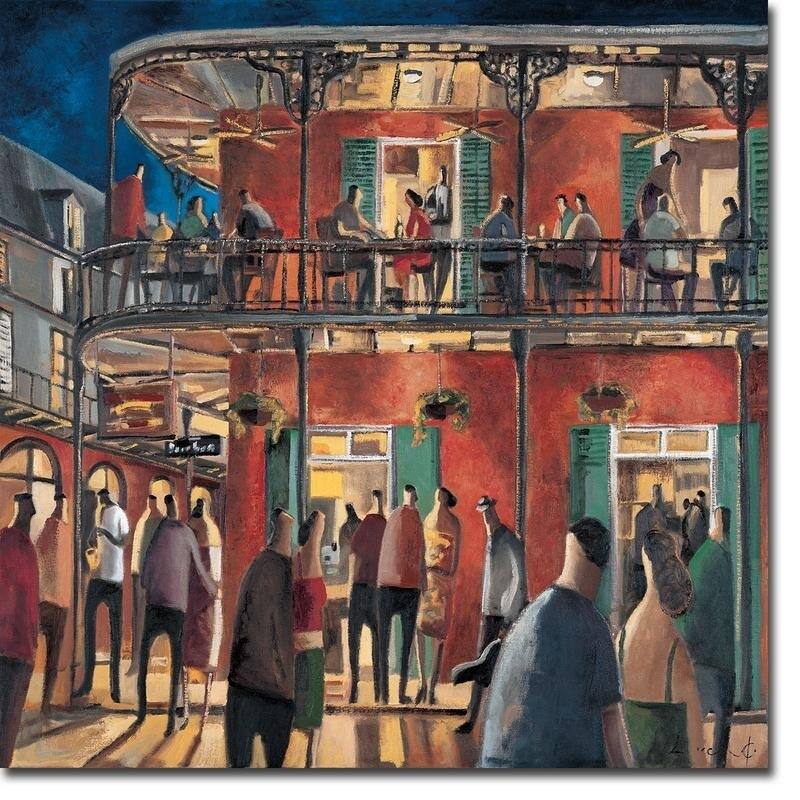 New Orleans Street by Didier Lourenco Gallery Wrapped Canvas Giclee Art (14 in x 14 in, Ready to Hang)