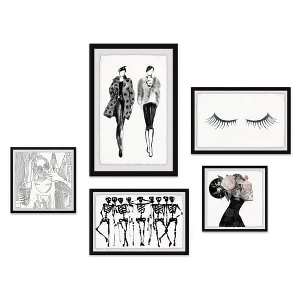 slide 2 of 3, Marmont Hill - Handmade Fashionable Juxtapositions Pentaptych - Multi-color