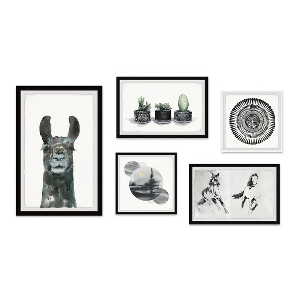 Marmont Hill - Handmade La Roue de la Vie Pentaptych - Multi-color. Opens flyout.