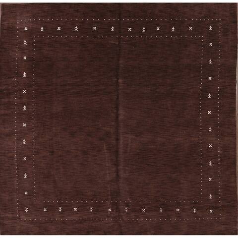 Hand Knotted Wool Solid Gabbeh Oriental Area Rug Square - 10' square