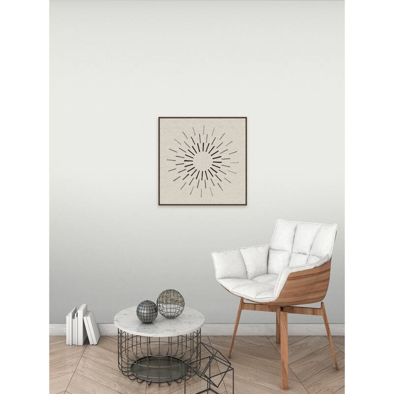 'Wonderful Rays' Floater Framed Painting Print on Canvas - Multi-color